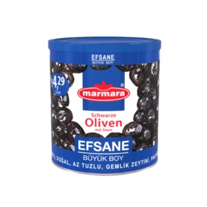 Marmara Efsane Gemlik Zeytin 400g - Schwarze Oliven, mit Stein 400g