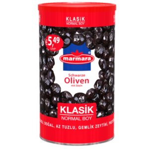 Marmara Klasik Gemlik Zeytin 800g - Schwarze Oliven, mit Stein 800g