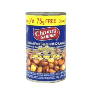 Chtoura Garden gekochte Fava Bohnen mit Kichererbsen 475g - Haslanmis Bakla ile Nohut 475g