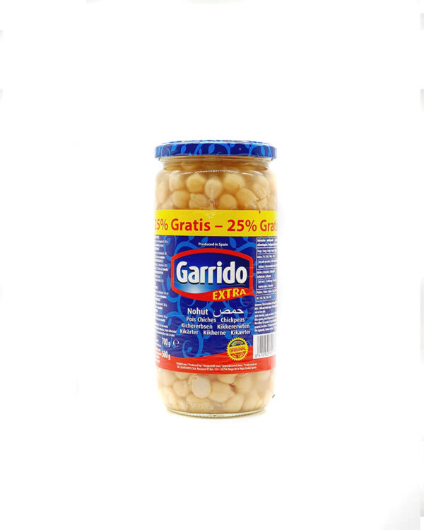 Garrido Nohut 700g - Kichererbsen 700ggekochte Kichererbesen im Glas