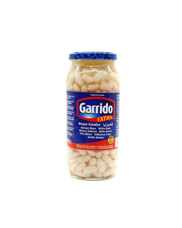 Garrrido Beyaz Fasulye 700g - Weiße Bohnen 700ggekochte Weiße Bohnen im Glas
