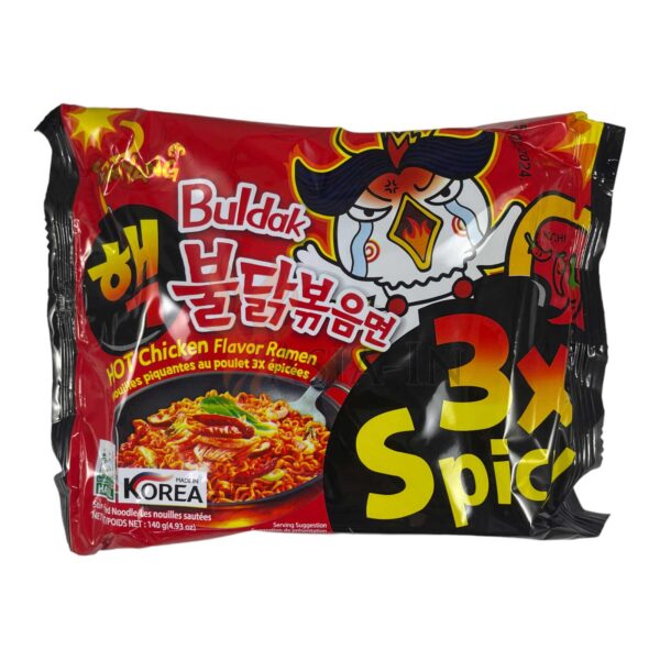 Samyang Buldak 3x Scharf Hot Chicken Ramen 140gInstant Nudelsuppe mit Huhn Geschmack