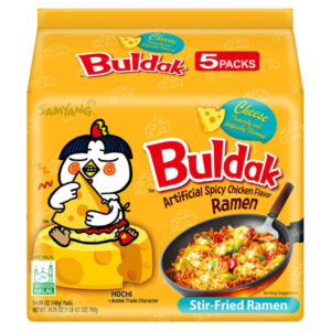 Samyang Buldak Hot Chicken Ramen Käse 5x140gInstant Nudelsuppe mit Huhn Geschmack