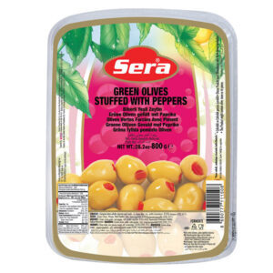 Sera Biberli Yesil Zeytin 800g - Grüne Oliven