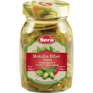 Sera Meksika Biber Tursusu 340g - Jalapeno Peperoni in Scheiben-Sauer Eingelegt 340gJalapeno Peperoni in Scheiben-Sauer Eingelegt
