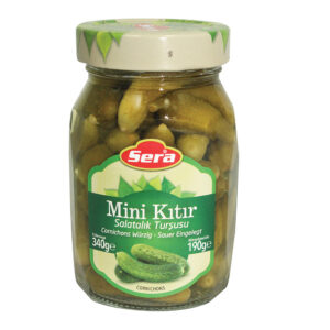 Sera Mini Kitir Salatalik Tursusu 340g - Cornichons Würzig-Sauer Eingelegt 340gCornichons Würzig-Sauer Eingelegt